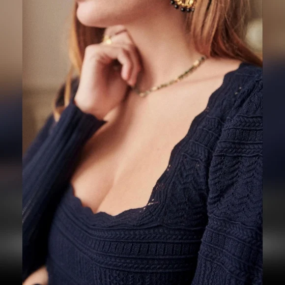 Sezane Hallie Navy Dress - Picture 4 of 5